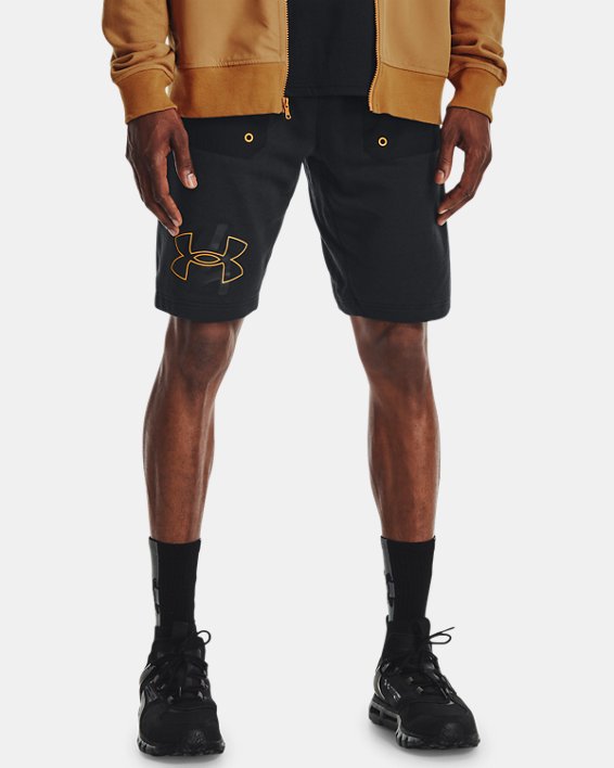 Men's UA Rival Terry Scribble Shorts, Black, pdpMainDesktop image number 0